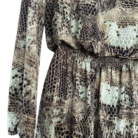 ARIELLA Mini Dress Long Sleeves Sneak Printed Pattern Size S. - Picture 6 of 7